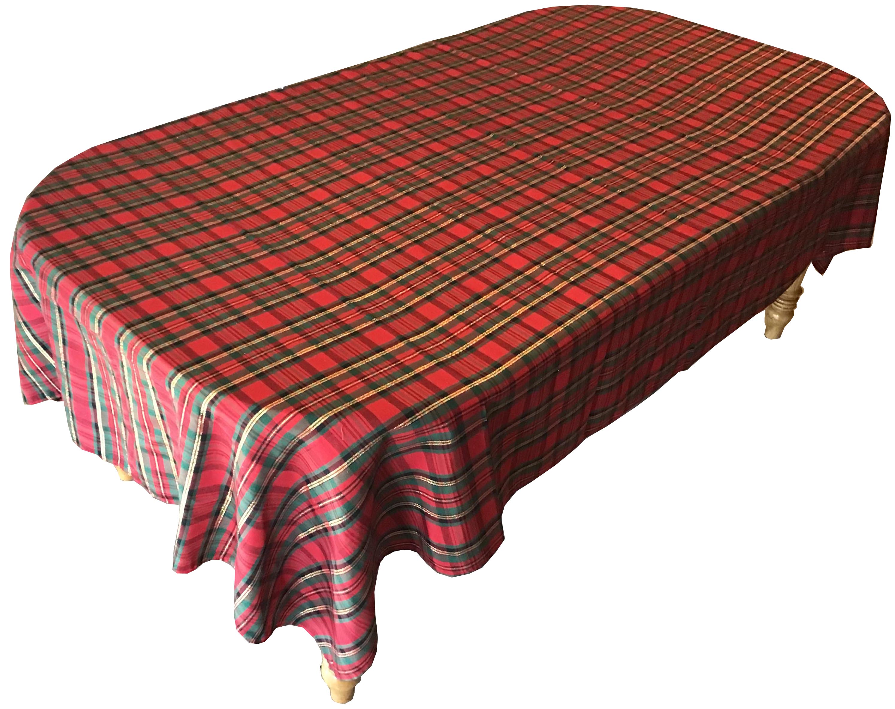 rectangle tablecloth (red/black/gold Christmas plaid) - 60 x 104